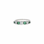Ring in Weißgold 585 / 14K mit Diamanten und Smaragde Vorschau