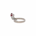 Rubin Ring Gr. 55,5 Weißgold 585 / 14K mit ca. 0,33ct Diamanten - Bild 4 Vorschau