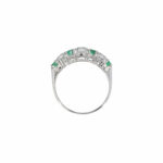 Ring in Weißgold 585 / 14K mit Diamanten und Smaragde - Bild 4 Vorschau