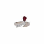 Rubin Ring Gr. 55,5 Weißgold 585 / 14K mit ca. 0,33ct Diamanten Vorschau