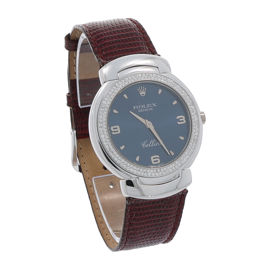 Rolex Cellini in 750er Weissgold mit Lederband