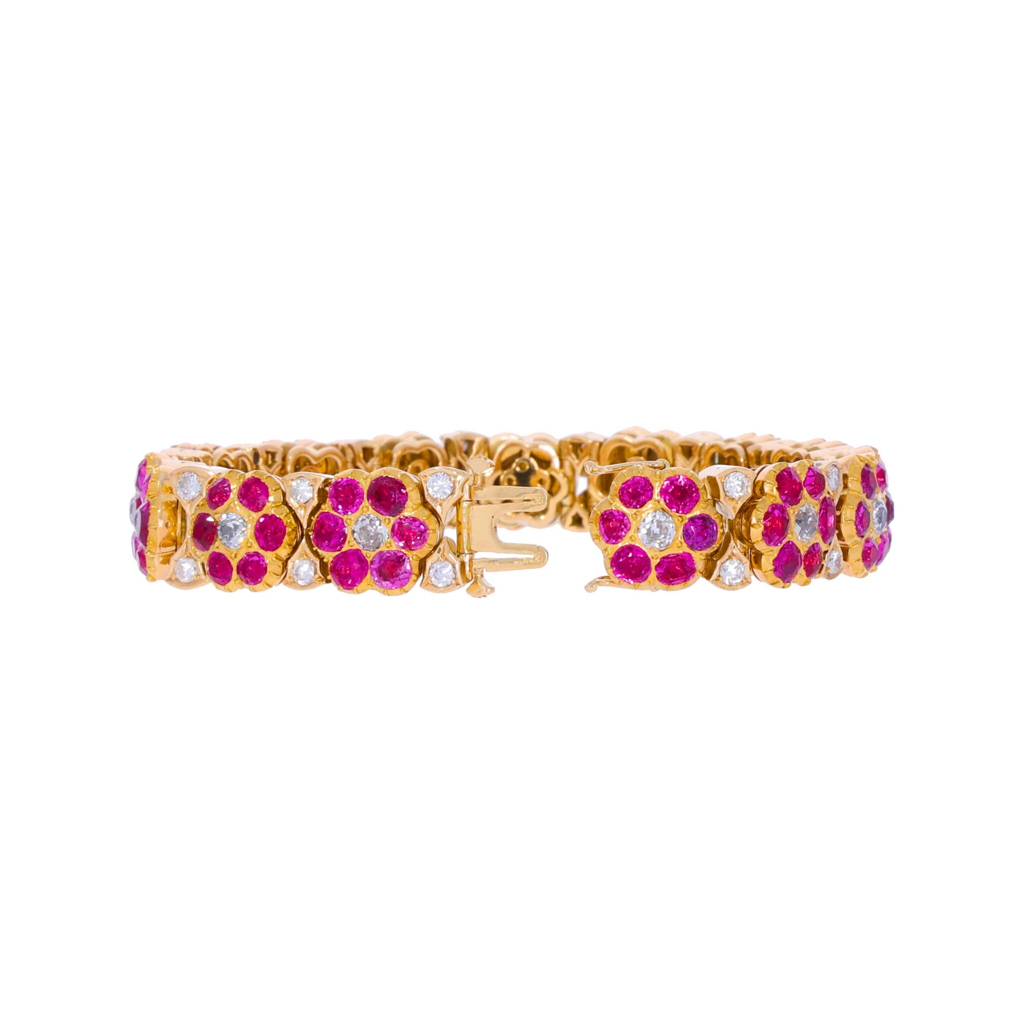 Armband Gelbgold 750 / 18K mit ca. 27ct Rubin und 4,2ct Diamanten - Bild 2