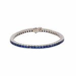 Rieviérearmband Weißgold 750 / 18K mit 5,5 ct Saphir Carrées Vorschau