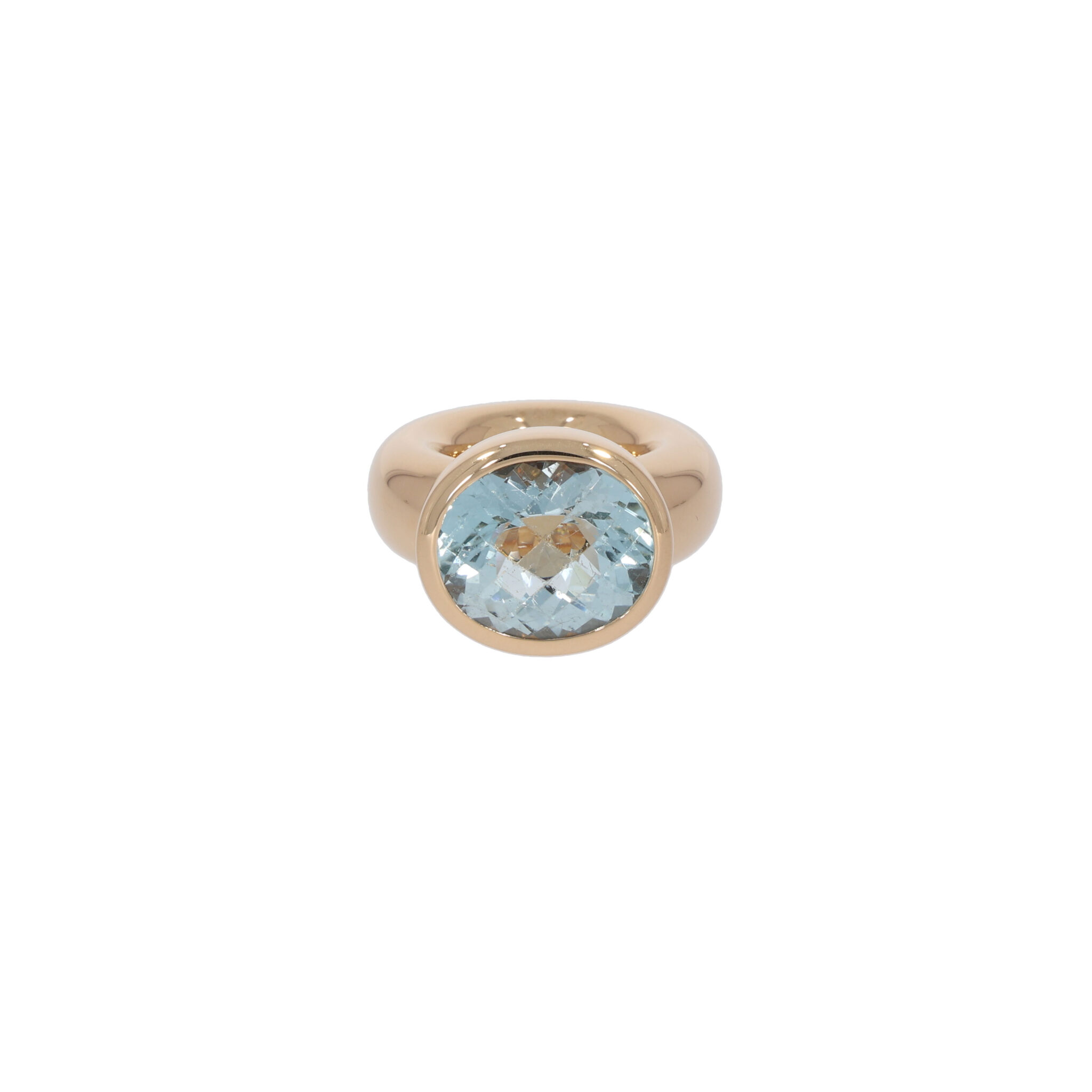 Massiver Bandring von Schubart Gelbgold 750 / 18K mit blauen Topas