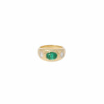 Smaragd Bandring Gelbgold 750 / 18K mit ca 0,5ct Diamanten Vorschau