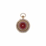 unbekannt Anhängeruhr/Taschenuhr rotes Emaille Gold 18K ca. 1900 RARE überholt - Bild 2 Vorschau