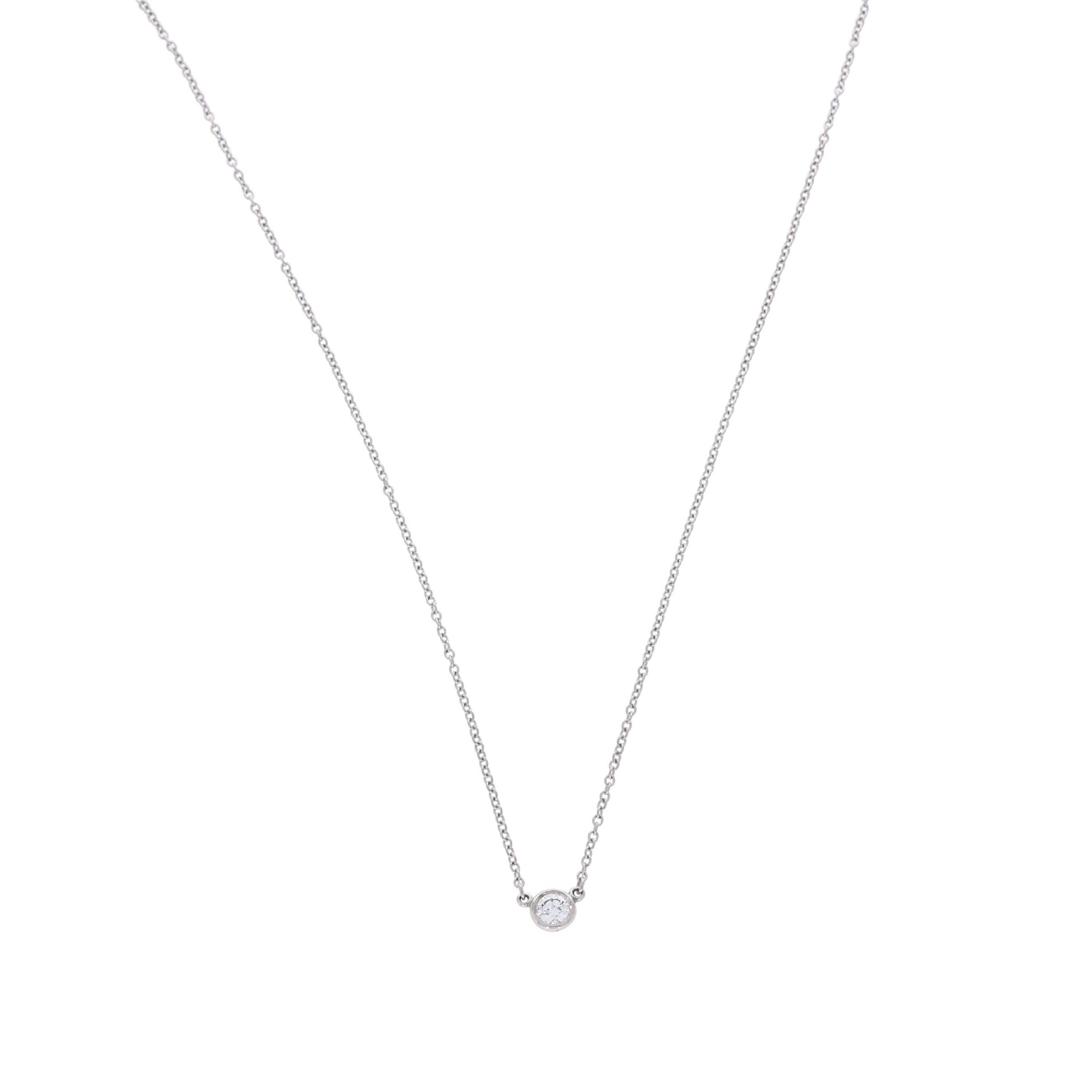 Tiffany & Co. Solitärkette Platin 950 mit ca. 0,15ct Diamant - Bild 2