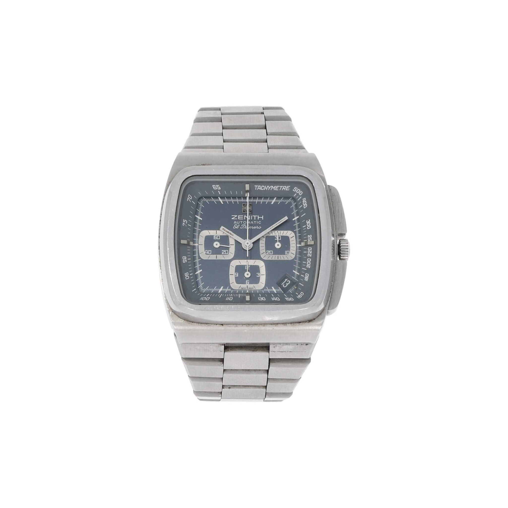 Zenith El Primero TV Screen Big Blue Ref. 01.0200.415 Full Set 1975 unpolished