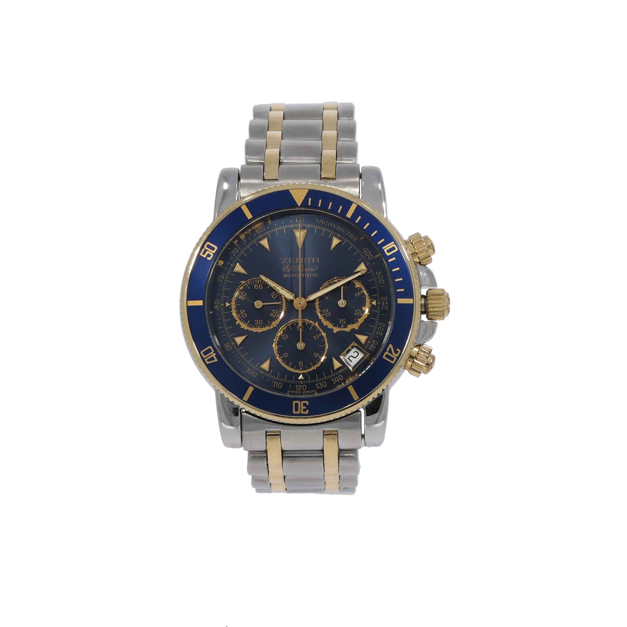 Zenith El Primero Chronograph Rainbow Chronograph Steel/Gold 18K 1990s Vintage