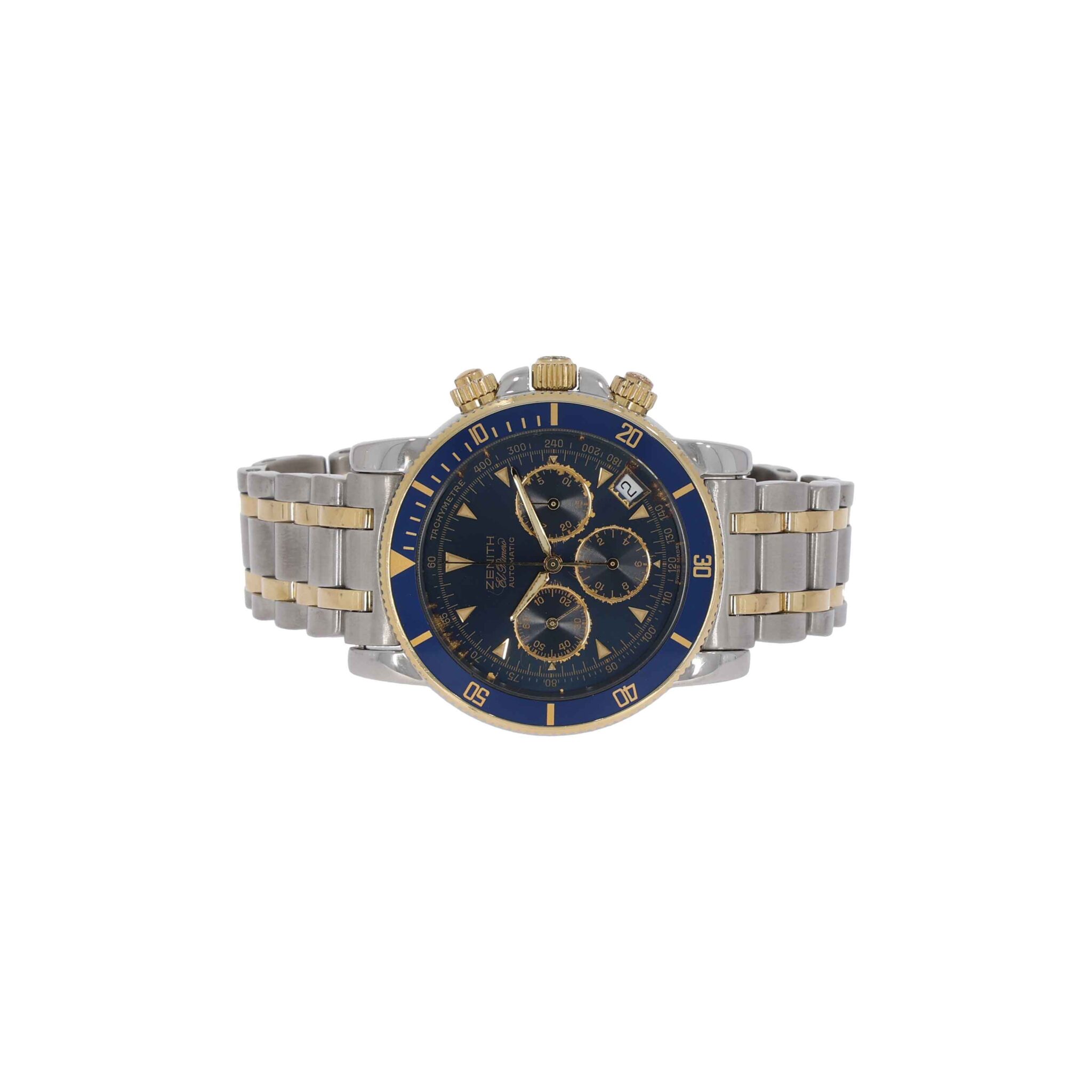 Zenith El Primero Chronograph Rainbow Chronograph Steel/Gold 18K 1990s Vintage - Bild 6