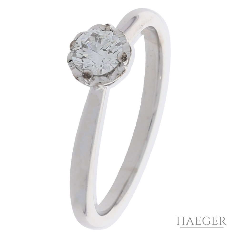 Acredo Solitärring Gr.52 Weißgold 585 / 14K mit GIA Zertifikat