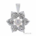 Anhänger in floraler Form Weißgold 750 / 18K mit ca. 1,2ct Diamanten Vorschau