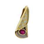 Collier Gelbgold 585 / 14K mit Diamanten und Rubin Vorschau