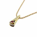 Collier Gelbgold 585 / 14K mit Diamanten und Rubin Vorschau