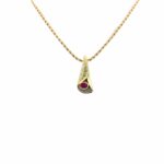Collier Gelbgold 585 / 14K mit Diamanten und Rubin Vorschau