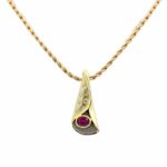 Collier Gelbgold 585 / 14K mit Diamanten und Rubin Vorschau