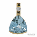 Aquamarin Anhänger Gelbgold 750 / 18K mit 0,1ct Diamant Vorschau