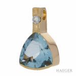 Aquamarin Anhänger Gelbgold 750 / 18K mit 0,1ct Diamant Vorschau