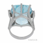 22ct Aquamarin Ring Gr.52 Weißgold 585 / 14K mit 0,2ct Diamanten Vorschau