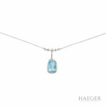 Art Deco Aquamarin Diamant Collier Gelbgold 585 / 14 Kt. & Platin 950 ca. 0,70 ct. Vorschau
