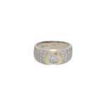 Weissgold Damenring mit Gelbgold Diamantfassung in 585er Vorschau