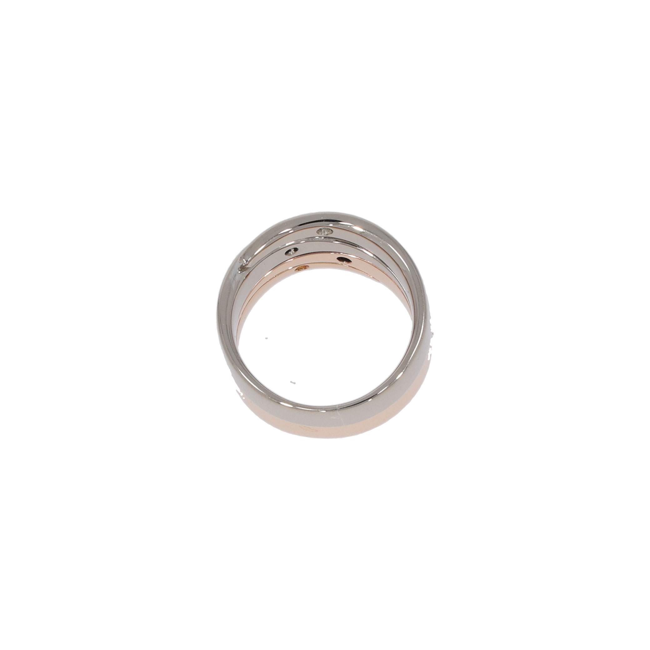 Bicolor Damenring mit Diamantbesatz