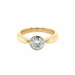 Solitär Brillant Ring in 585er Gelbgold mit Weissgoldfassung Vorschau