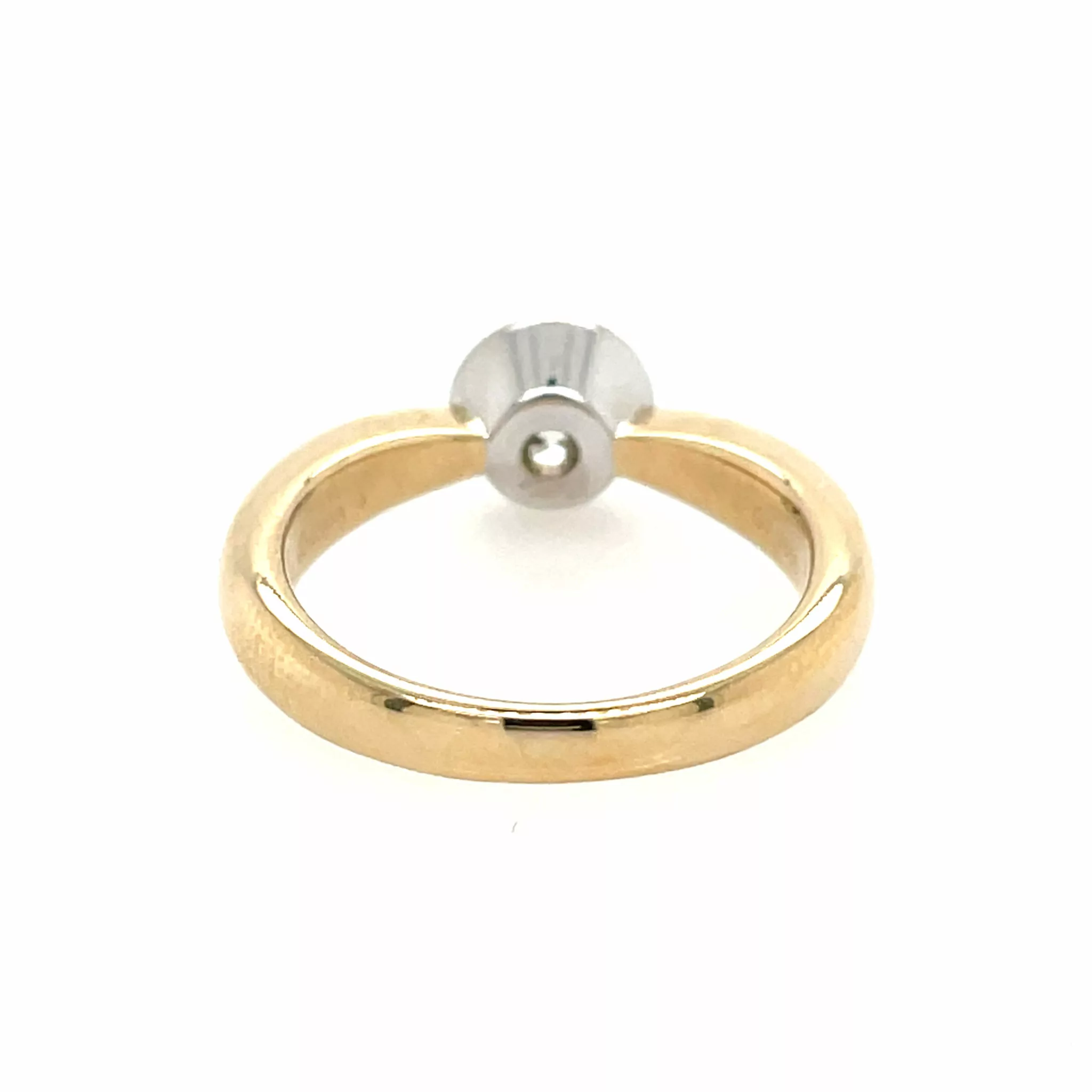 Solitär Brillant Ring in 585er Gelbgold mit Weissgoldfassung