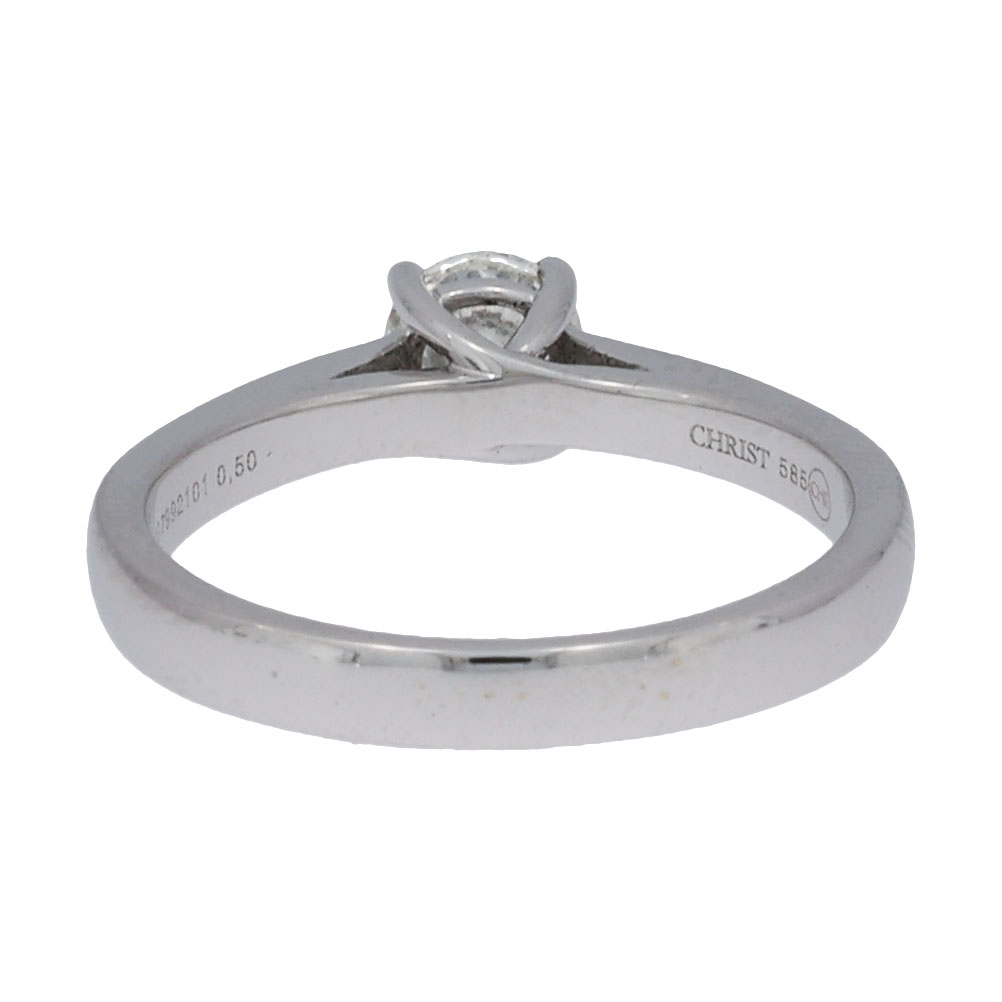 Solitär Diamantring in 585er Weissgold