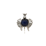 Brosche / Anhänger Weißgold 750 / 18K mit ca.4,66ct Saphir und 0,95ct Diamanten Vorschau