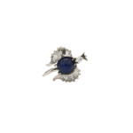Brosche / Anhänger Weißgold 750 / 18K mit ca.4,66ct Saphir und 0,95ct Diamanten Vorschau