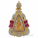 Buddha Gelbgold Anhänger mit Rubinen und Diamanten in 700er Gelbgold Vorschau