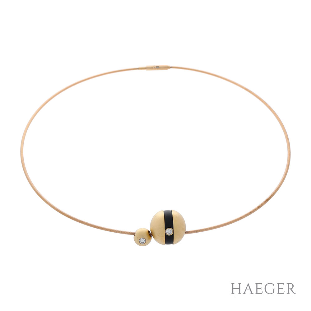 Bunz Schnur 43cm Gelbgold 750 / 18K mit 2 Anhängern