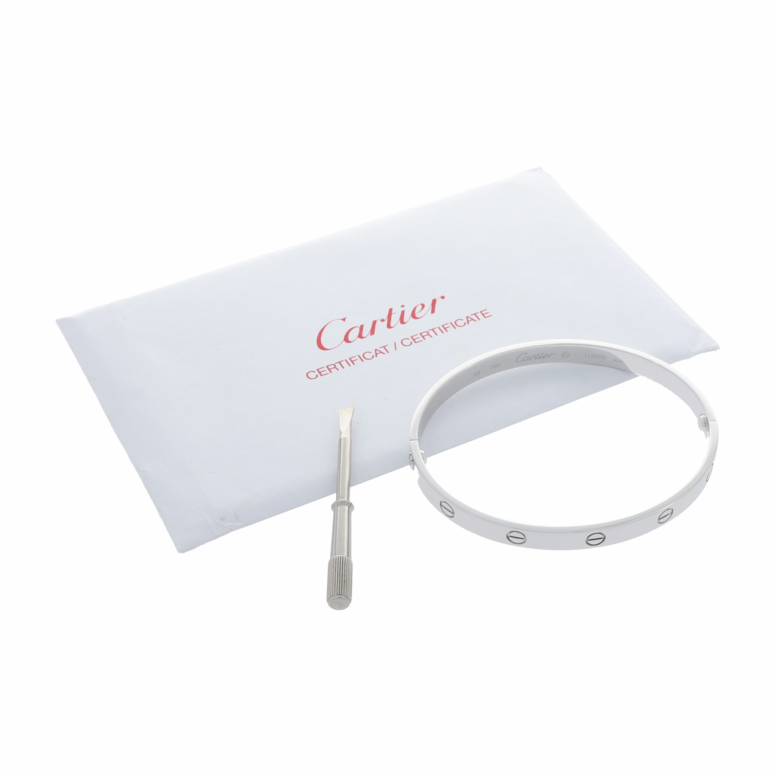 Cartier Love Armreif in 750er Weissgold mit Zertifikat