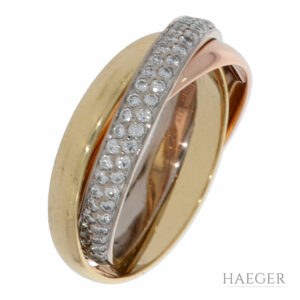 Cartier Diamant Trinity Ring Gelbgold Rosegold Weißgold 750 / 18 Kt. Gr. 49 Full Set
