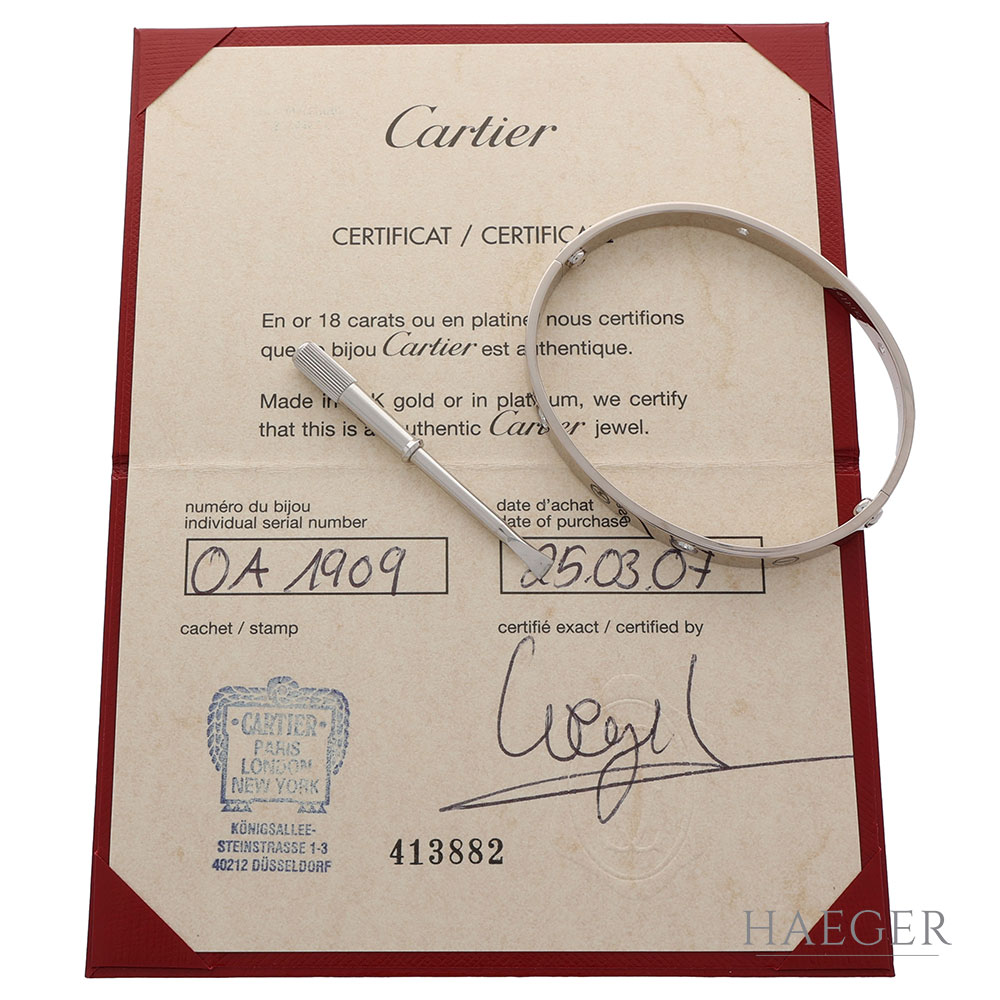 Cartier Loeve Diamant Armreif in 750er Weissgold