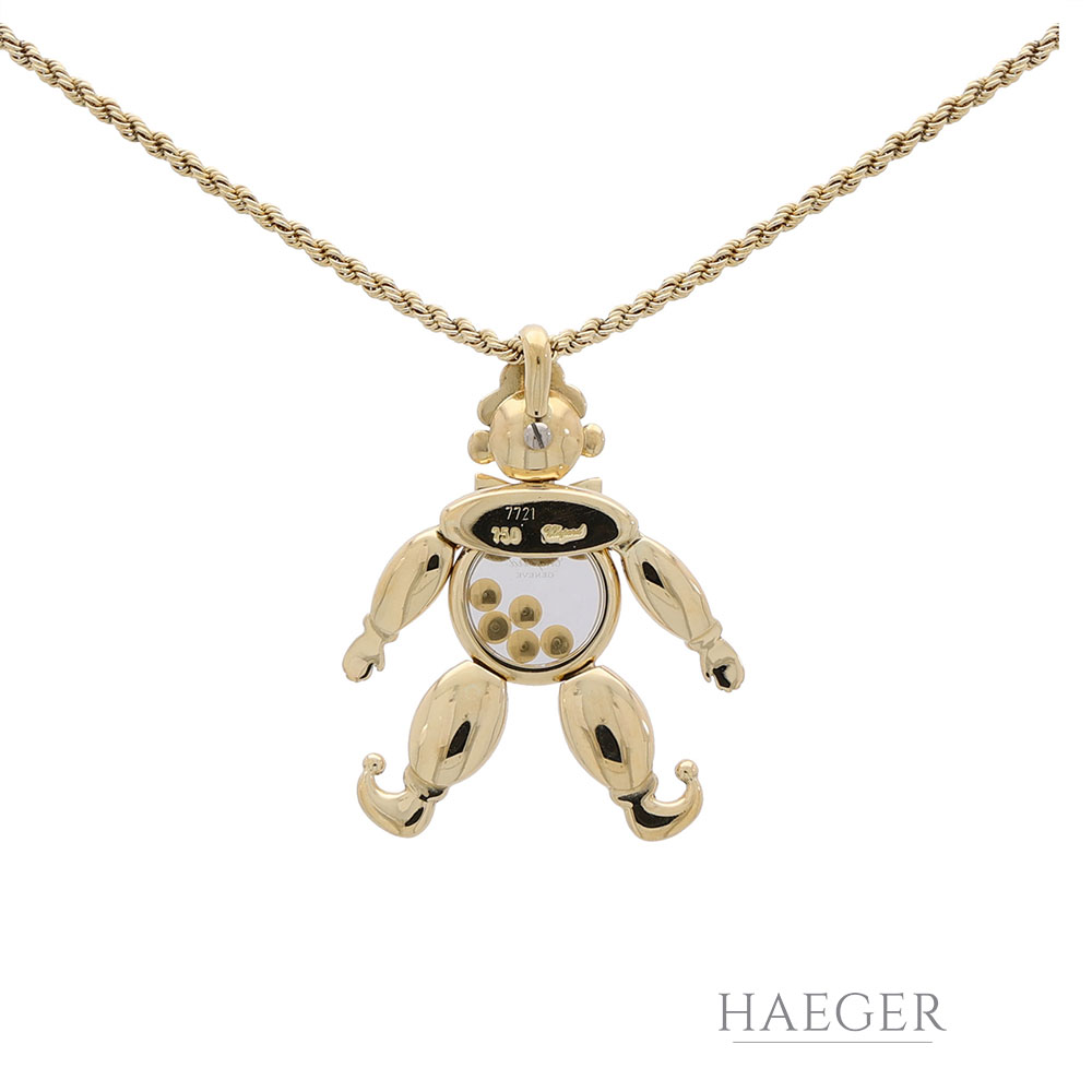 Chopard Diamant Kette Happy Diamonds Harlekin Clown Anhänger Gelbgold 750 / 18 k. 0,05ct.