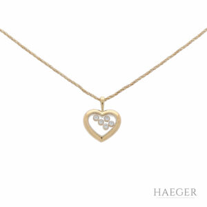 Chopard Happy Diamonds Herzanhänge rmit Kordelkette in 750er Gelbgold