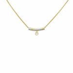 Collier Gelbgold 750 / 18K, Patin 950, mit einem Diamanten Vorschau