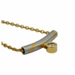 Collier Gelbgold 750 / 18K, Patin 950, mit einem Diamanten Vorschau