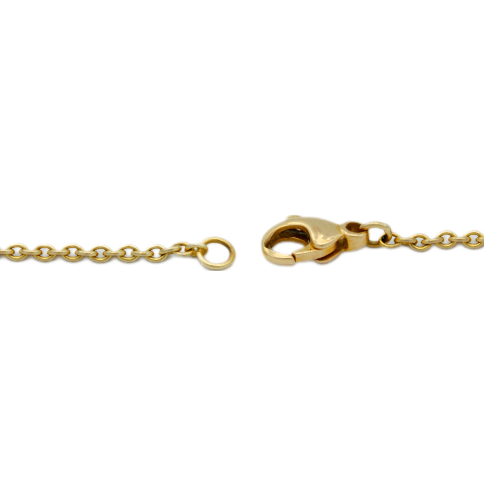 Collier Gelbgold 750 / 18K, Patin 950, mit einem Diamanten