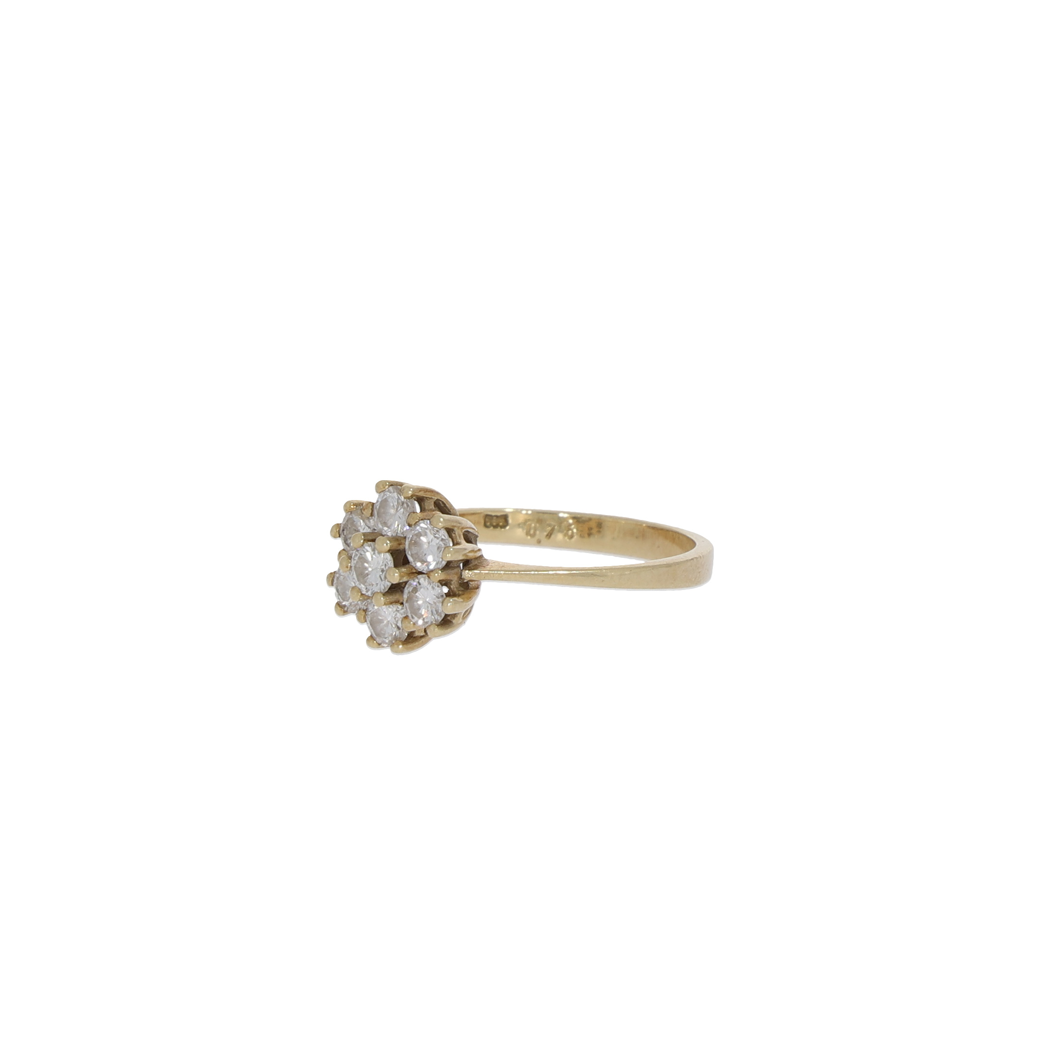 Floraler Damen Diamantring in 585er Gelbgold