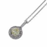Damenkette m. Diamantanhänger Weißgold 585/14K. ca. 0,55ct Fancy Yellow Vorschau