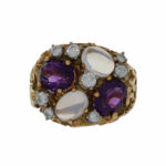 Diamant Amethyst Mondstein Ring Gelbgold 750/18K. Gr. 55 Vorschau