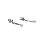 Diamant besetzte Perlohrhänger in Weissgold Vorschau