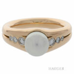 Diamant Ring Zucht Perle Gelbgold 750 / 18 Kt. ca. 0,20 ct. Vorschau