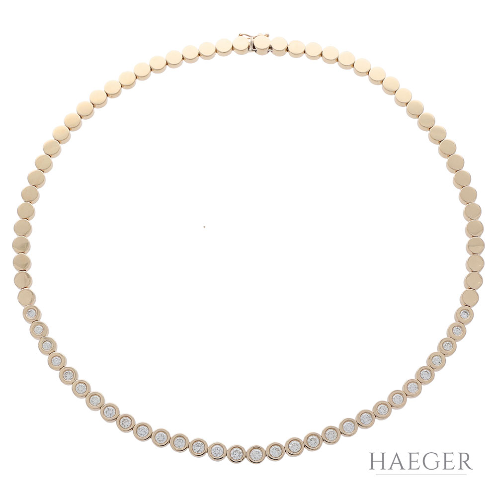 Diamant Riviérecollier Gelbgold 585 / 14 Kt. ca. 4,00 ct.