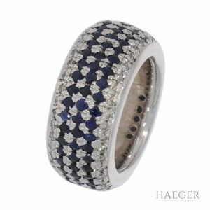 Diamant Saphir Bandring in 585er Weissgold