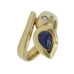 Diamant Saphir Schlangenring Gelbgold 585/14K. Gr. 55 Vorschau