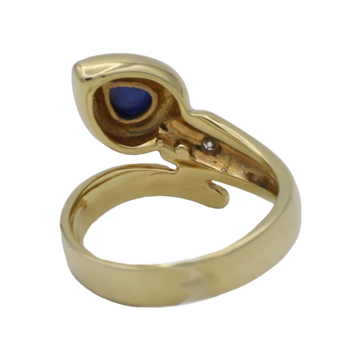 Diamant Saphir Schlangenring Gelbgold 585/14K. Gr. 55